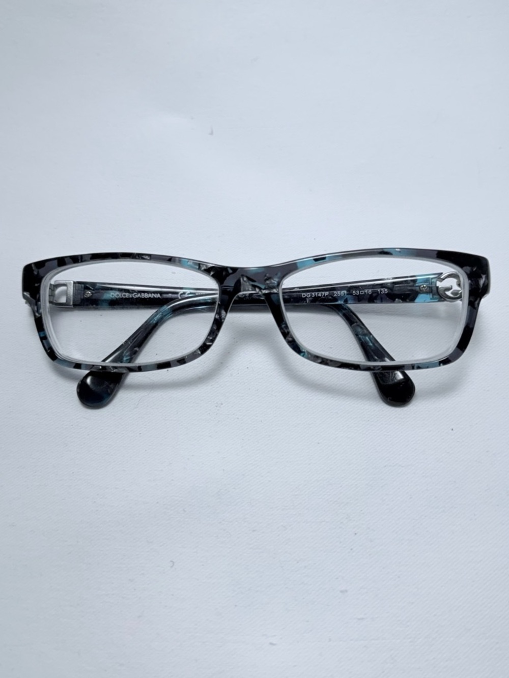 Dolce & Gabbana Blue Marble Eyeglasses - Frames Only